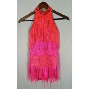 Weissman Dance Costume Child Large CL Ballet Leotard Aerialist Fringe Flapper